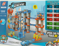 Kids Racing Rail Car Track Garage Parking DIY Adventure Toy Set