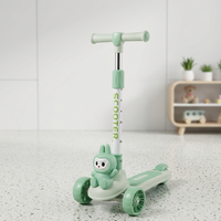 Labubu Character Kids Manual Scooter Adjustable Three Wheel Balance Ride Scooter
