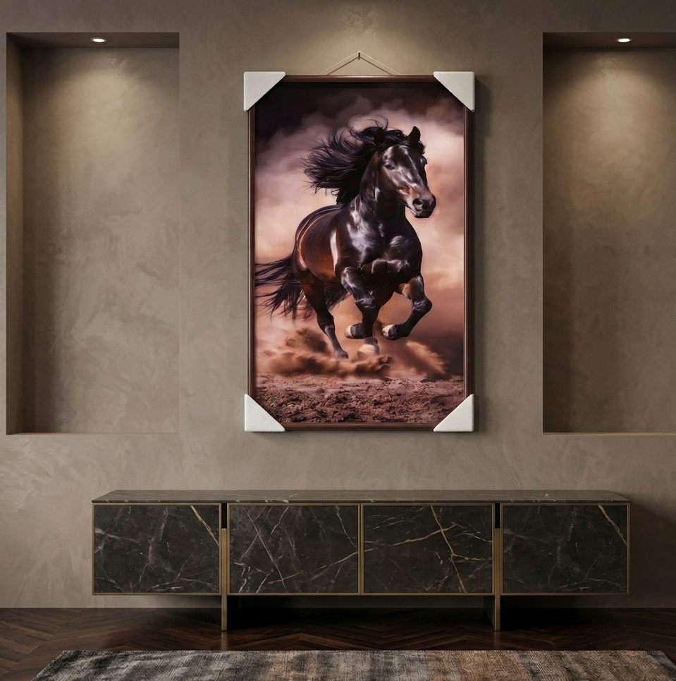 Elegant Horse Wall Hanging Painting Artistic Decorative Canvas For Luxury Interiors