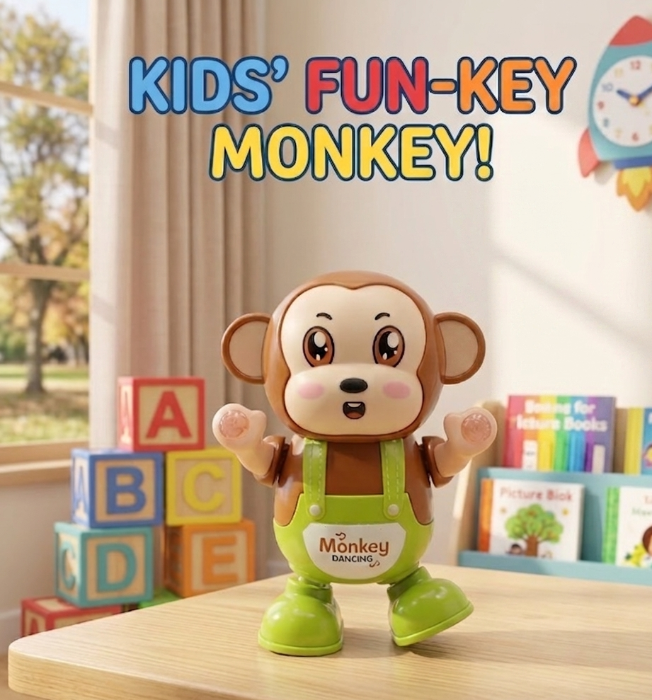 Battery Operated Dancing Monkey Toy With Lights Music Interactive Entertainment Fun