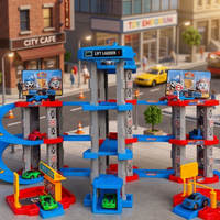 Kids Racing Rail Car Track Garage Parking DIY Adventure Toy Set
