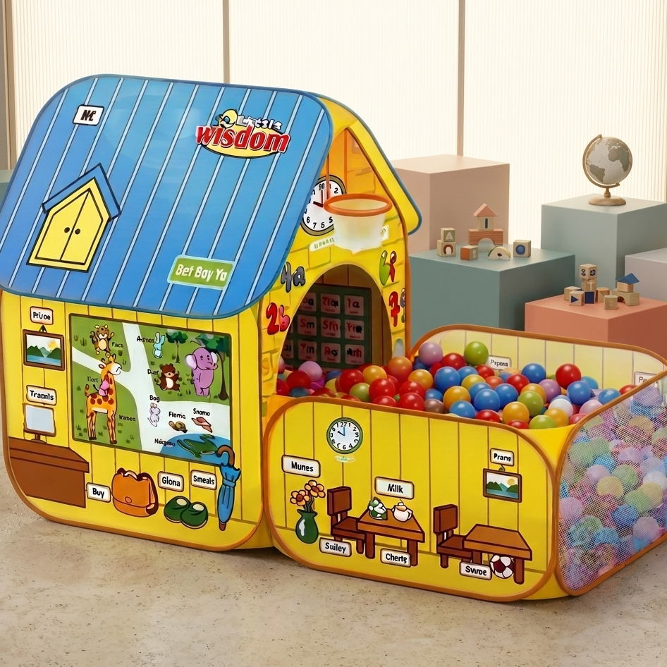 Kids Houses Wisdom Yellow Pop Up Play Tent Indoor Outdoor Fun