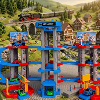 Kids Racing Rail Car Track Garage Parking DIY Adventure Toy Set