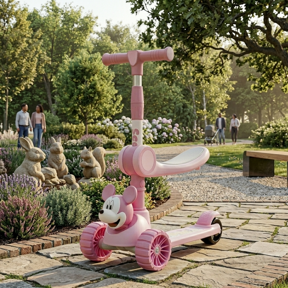 Foldable Kids Kick Scooter Three Wheel Outdoor Ride Steel Pedal Fun