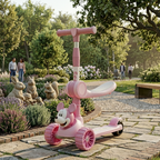 Foldable Kids Kick Scooter Three Wheel Outdoor Ride Steel Pedal Fun