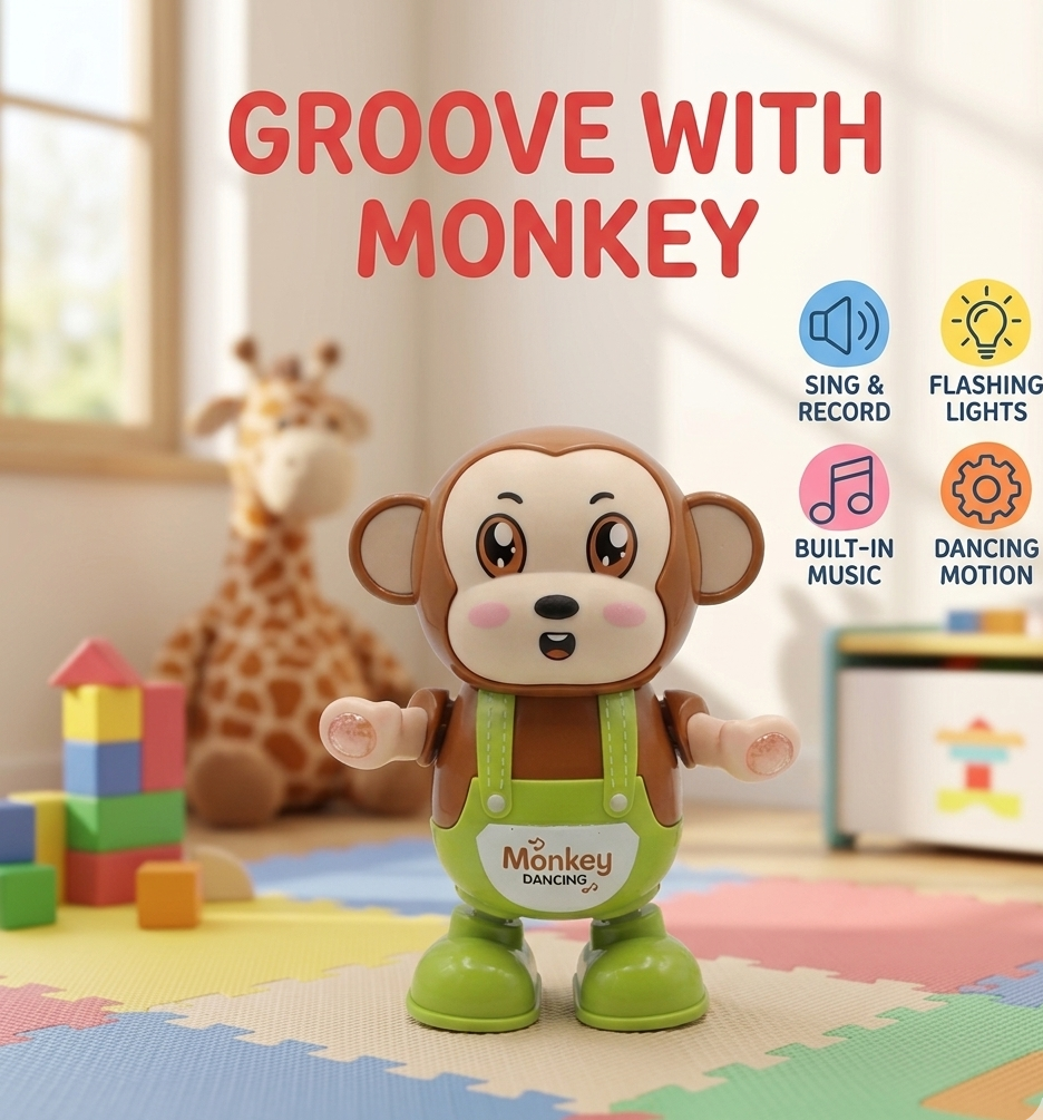 Battery Operated Dancing Monkey Toy With Lights Music Interactive Entertainment Fun
