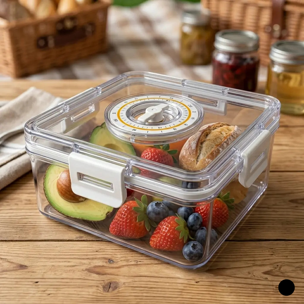 5PCS Vacuum Fresh Keeping Food Storage Container Refrigerator Organizer Set