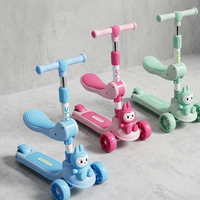 Labubu Character Kids Scooter With Seat Adjustable Manual Balance Riding Scooter