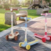 Amazing Kids Manual Scooter Adjustable Three Wheel Outdoor Fun Balance Ride