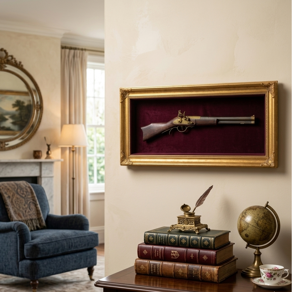 Modern Wall Hanging Gun Decoration Stylish Home Office Display Art Piece