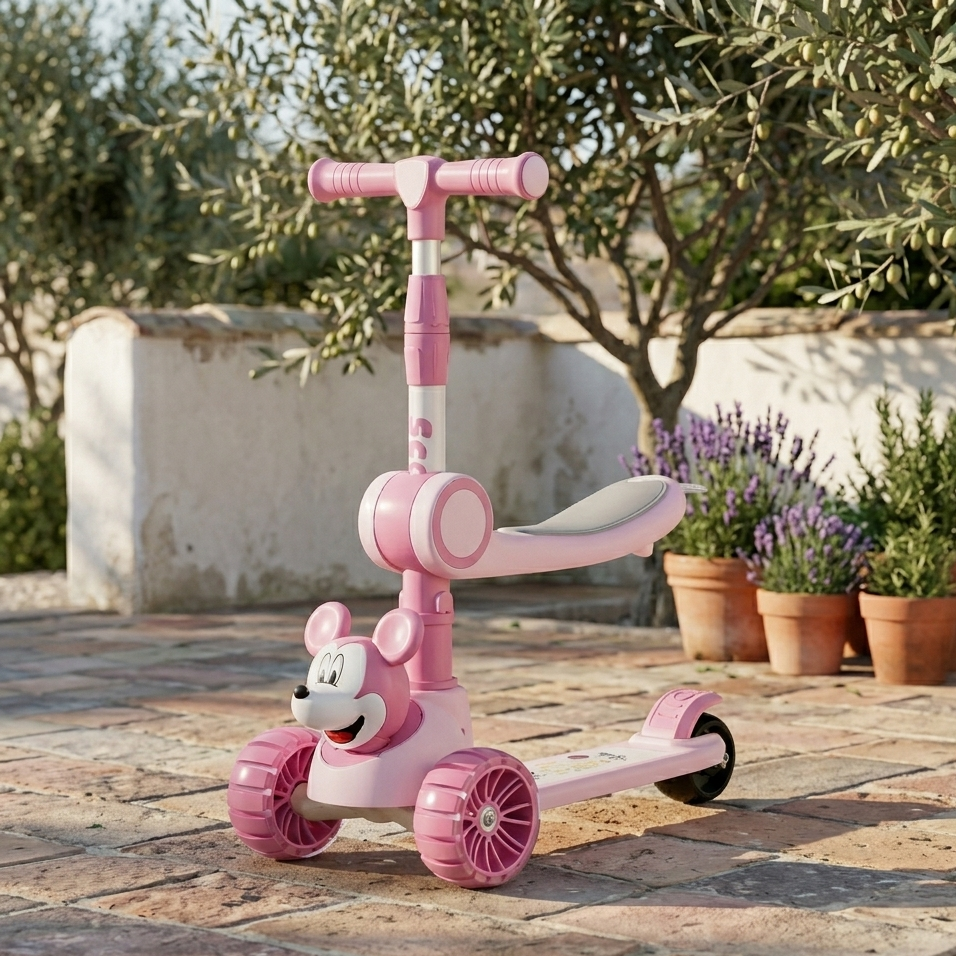 Foldable Kids Kick Scooter Three Wheel Outdoor Ride Steel Pedal Fun