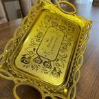Luxury PVC Golden Serving Tray Decorative Elegant Multipurpose