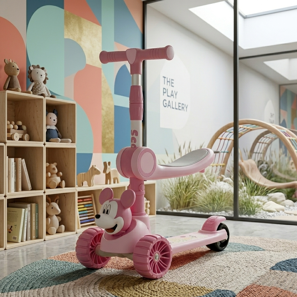 Foldable Kids Kick Scooter Three Wheel Outdoor Ride Steel Pedal Fun