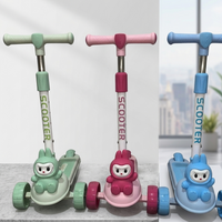 Labubu Character Kids Manual Scooter Adjustable Three Wheel Balance Ride Scooter
