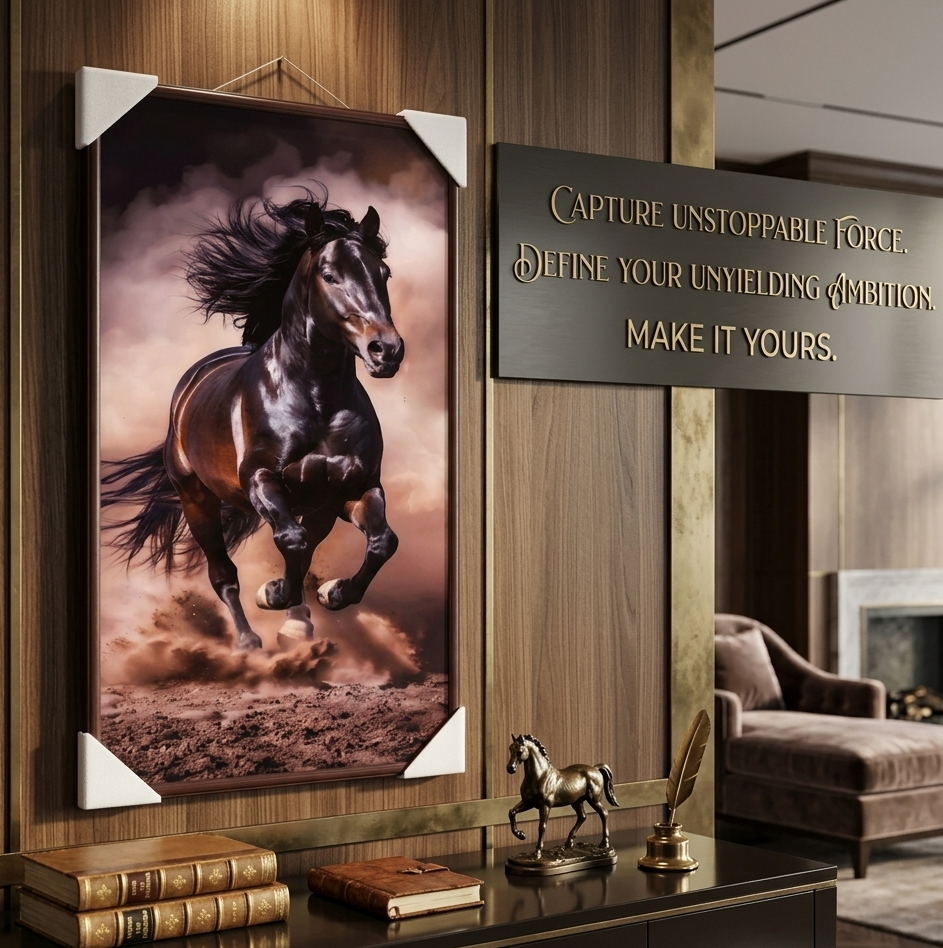 Elegant Horse Wall Hanging Painting Artistic Decorative Canvas For Luxury Interiors