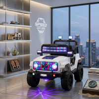 Luxury Kids Battery Car Leather Seat LED Lights Big Wheels Rideon