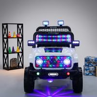Luxury Kids Battery Car Leather Seat LED Lights Big Wheels Rideon