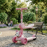 Foldable Kids Kick Scooter Three Wheel Outdoor Ride Steel Pedal Fun