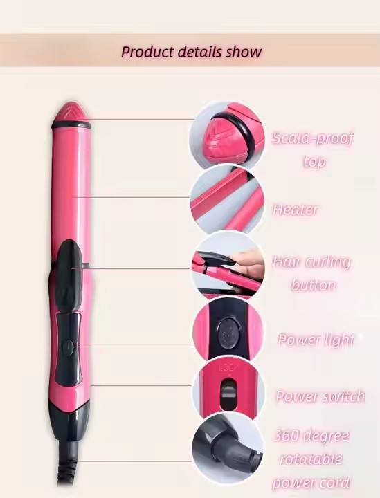 2 In 1 Electric Hair Curler Straightener Professional Styling Tool Women