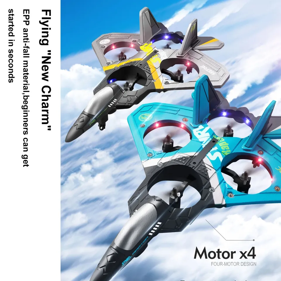 V17 Professional Drone RC Fighter Jet Foam Quadcopter Aircraft