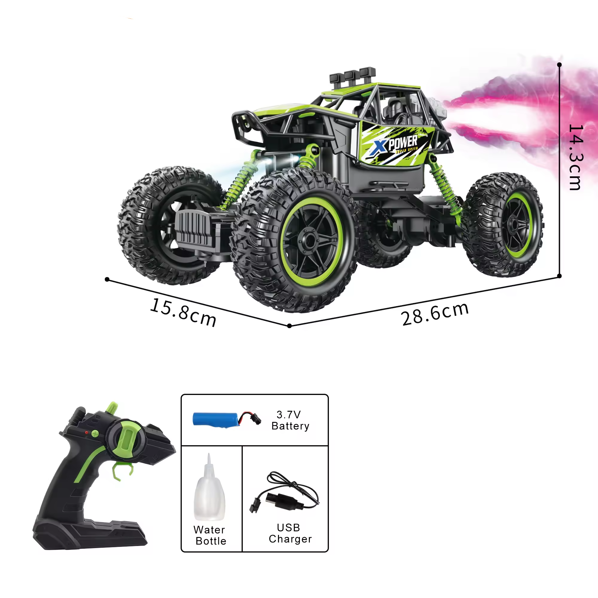4DRC High Speed Offroad Rock Climbing RC Truck With Fog Spray