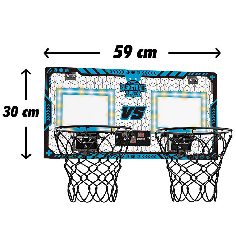 Foldable Kids Basketball Hoop Double Score LED Sports Game Playset Toy