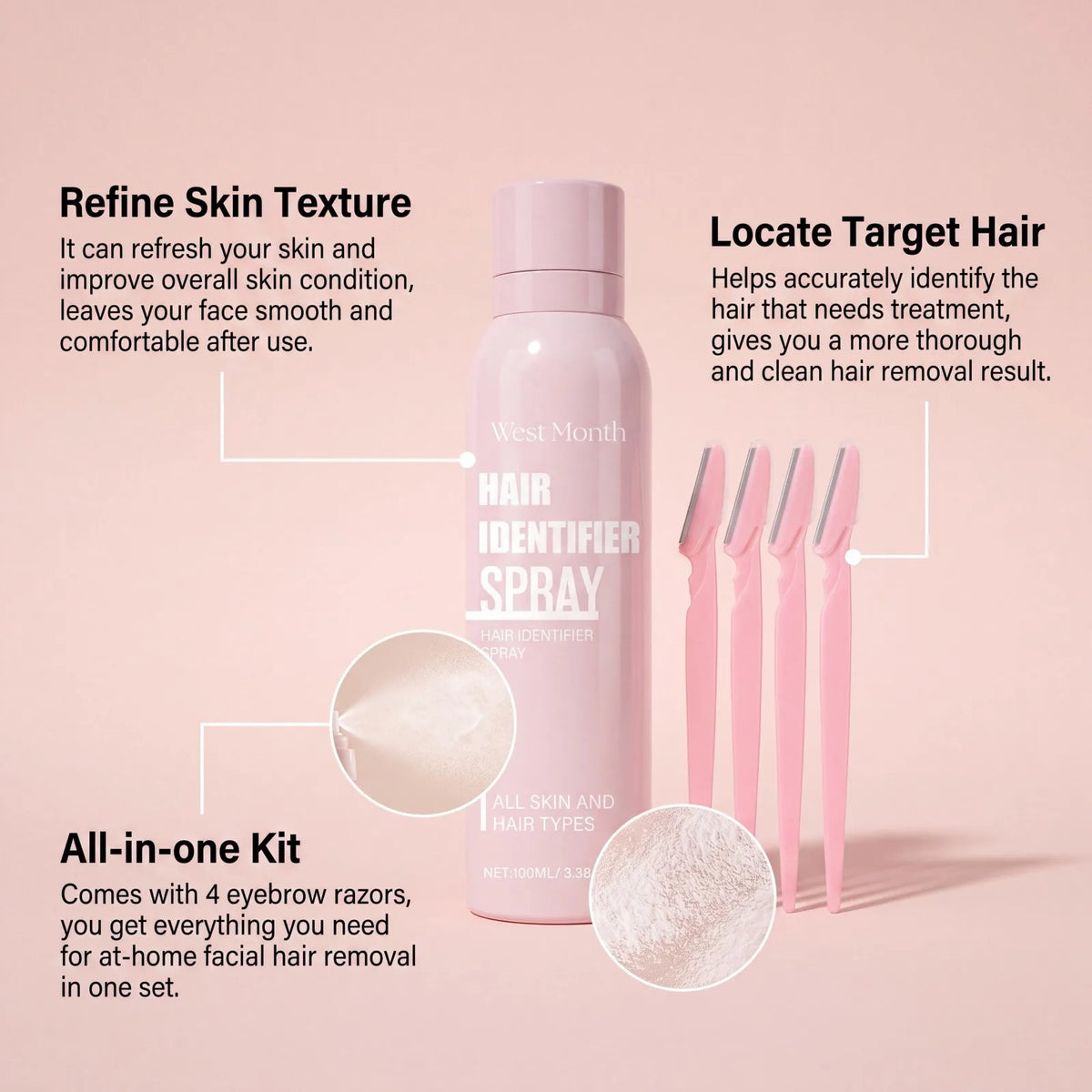 Hair Identifier Spray for Smooth, Easy Facial Shaving