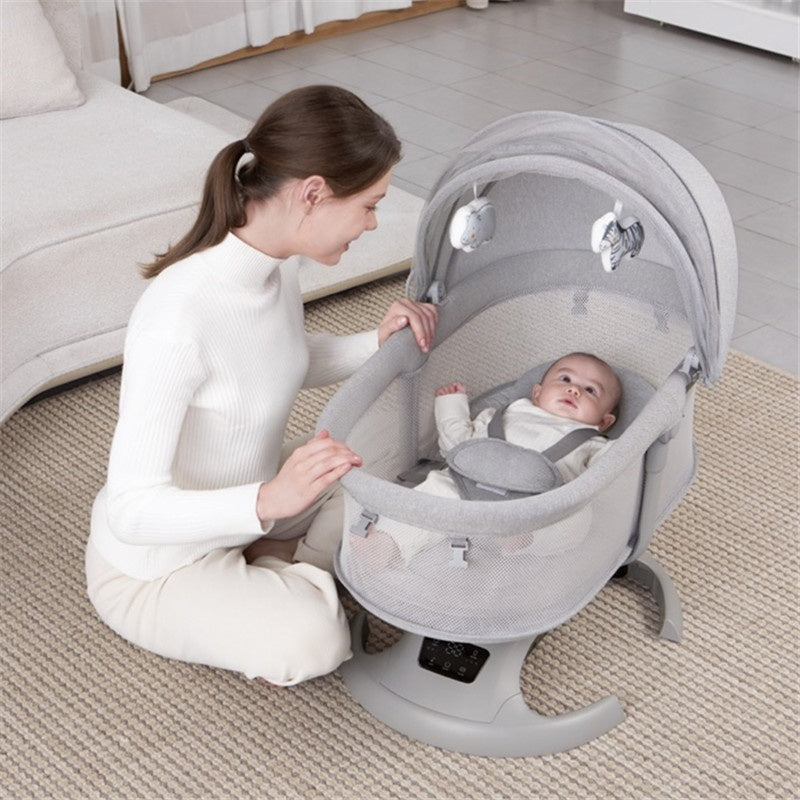 Luxury Newborn Baby Rocking Crib Comfortable Infant Bassinet Swing Chair Seat