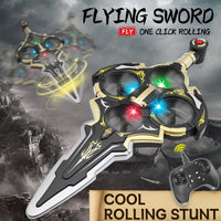 LED Sword Drone Remote Control Flying Toy With Stunt Action Features