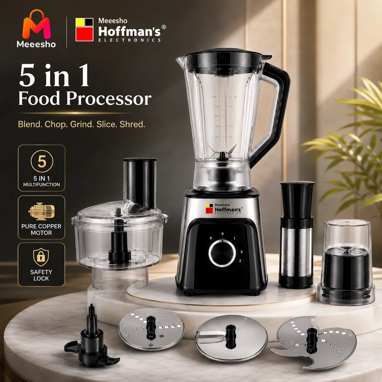 Meeesho Hoffman's 5-in-1 Multifunction Food Processor