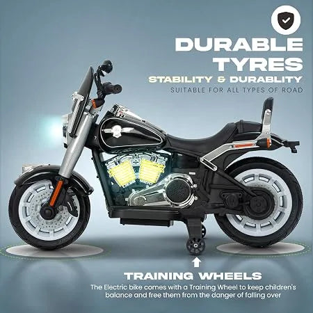 Kids Ride-On Electric Cruiser Motorcycle with LED Lights