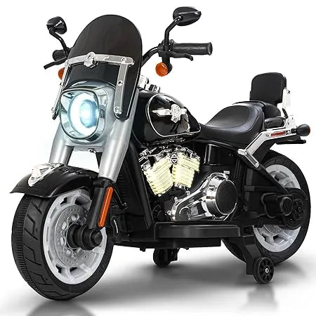 Kids Ride-On Electric Cruiser Motorcycle with LED Lights