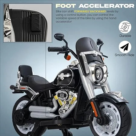 Kids Ride-On Electric Cruiser Motorcycle with LED Lights