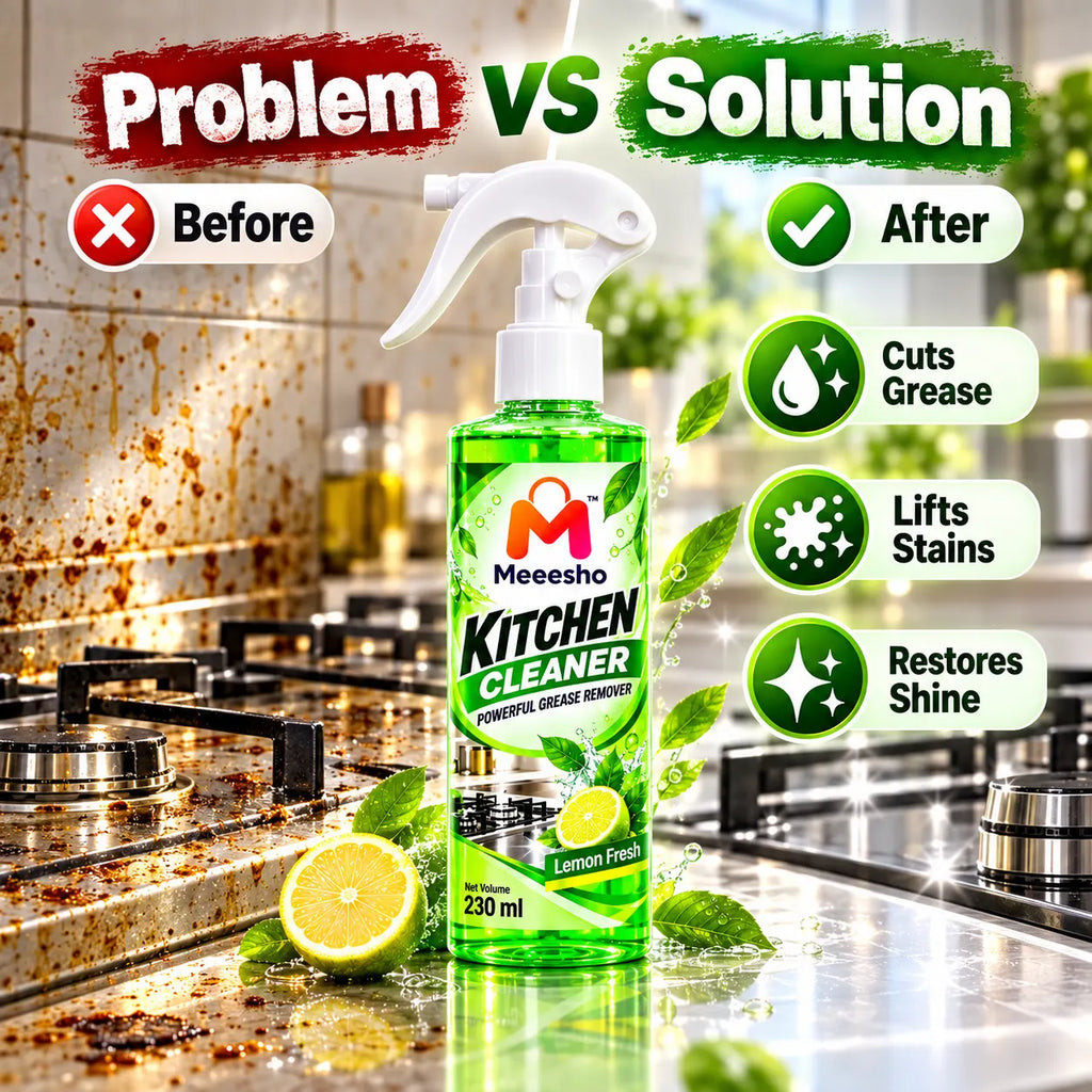 Meeesho's 230ml Kitchen Cleaner Lemon Fresh Grease Remover