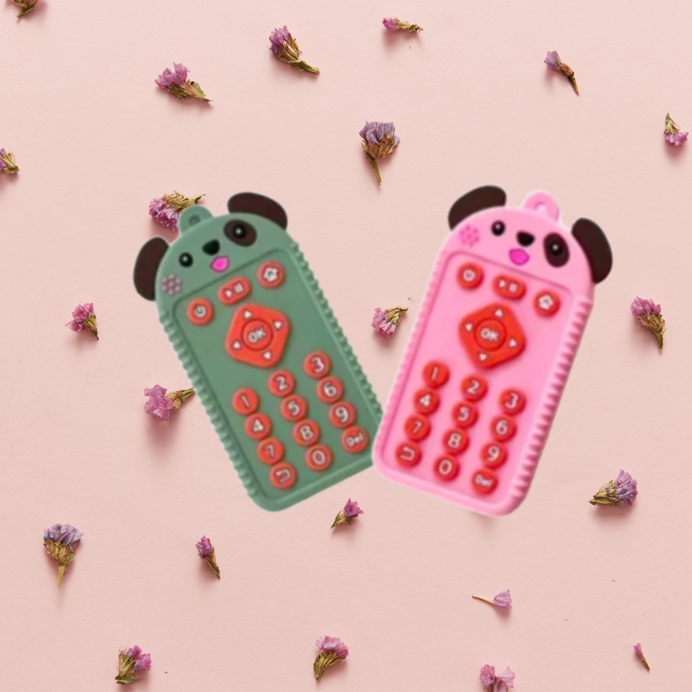 Silicone Baby Teether Toy | Remote Control Shape Sensory Teething Toy