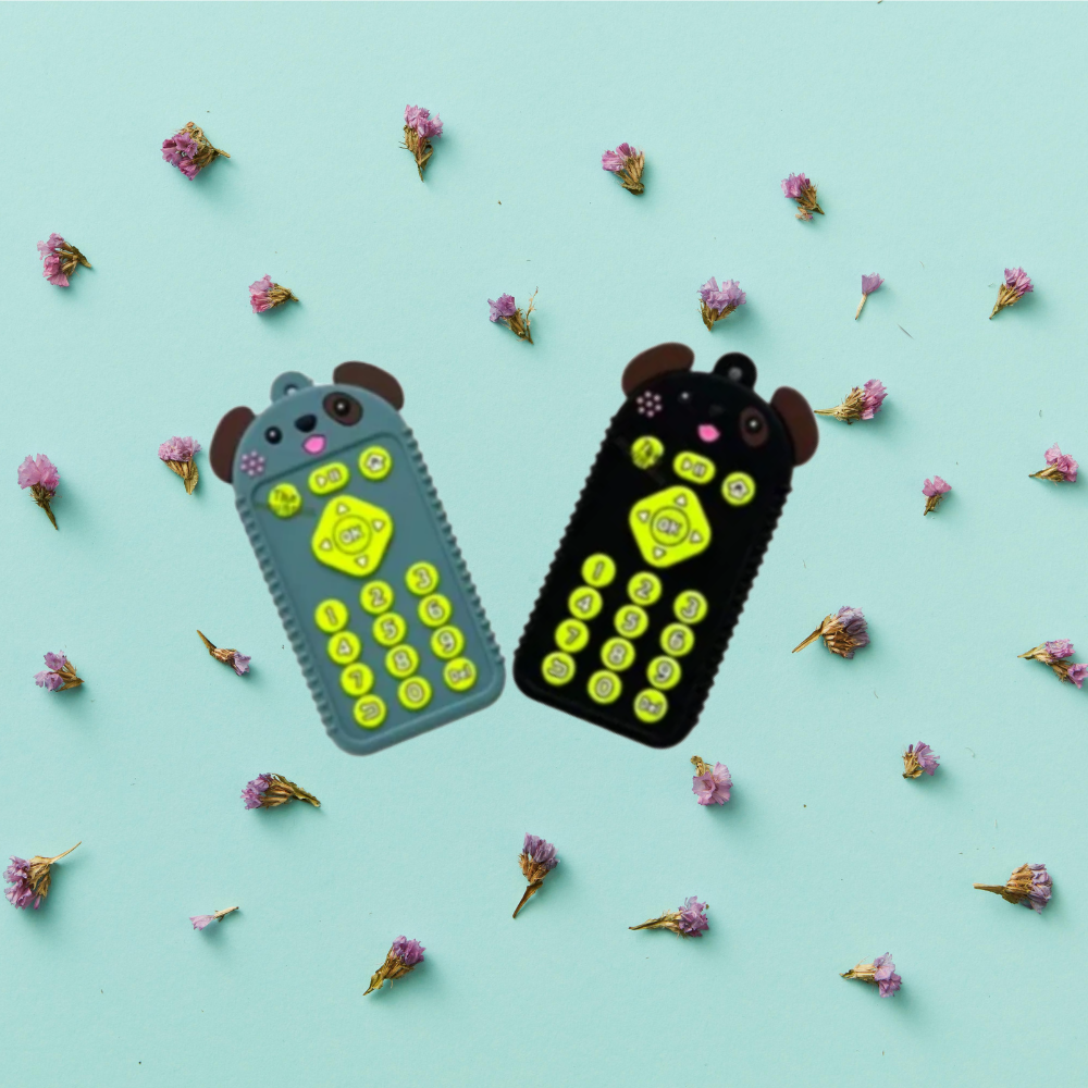 Silicone Baby Teether Toy | Remote Control Shape Sensory Teething Toy