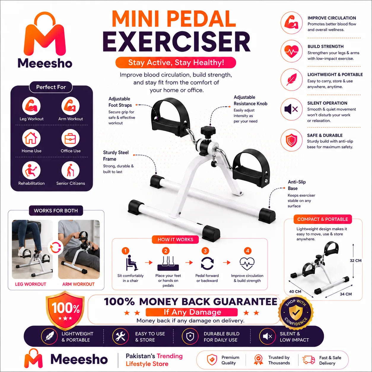 Mini Pedal Exercise Bike for Home Use Pakistan