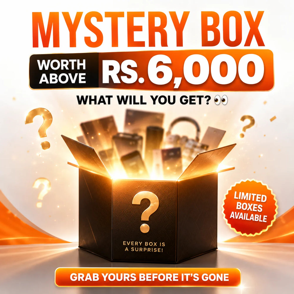 Premium orange and black Mystery Box