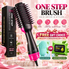 One Step Hot Air Brush Hair Dryer with FREE ice roller & makeup remover wipes