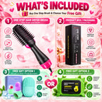 One Step Hot Air Brush Hair Dryer with FREE ice roller & makeup remover wipes