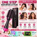 One Step Hot Air Brush Hair Dryer with FREE ice roller & makeup remover wipes