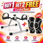 Pedal Exerciser With Free Knee Brace Pair Combo