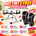 Pedal Exerciser With Free Knee Brace Pair Combo