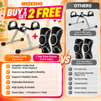Pedal Exerciser With Free Knee Brace Pair Combo