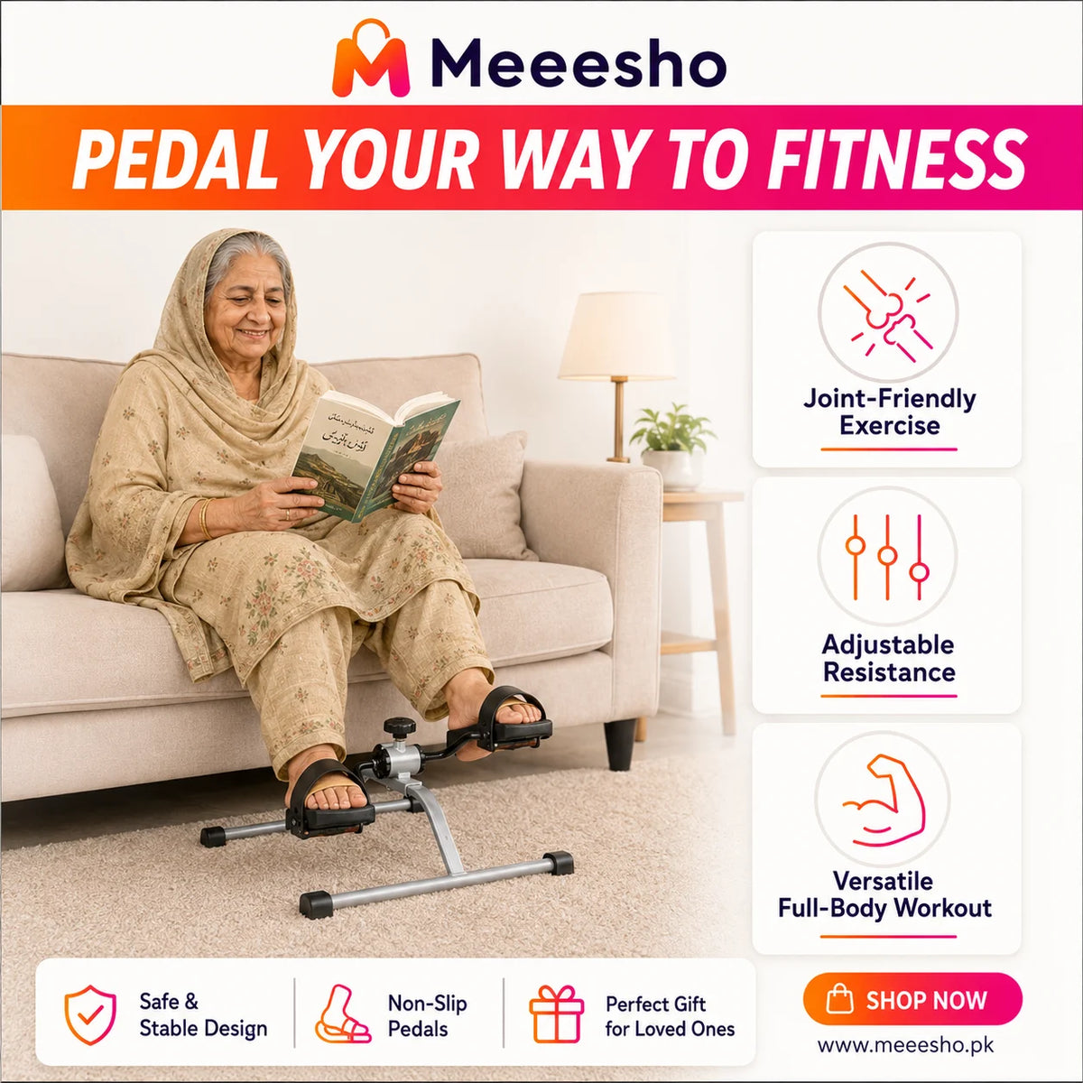 Mini Pedal Exercise Cycle for Home Use Meeesho.pk