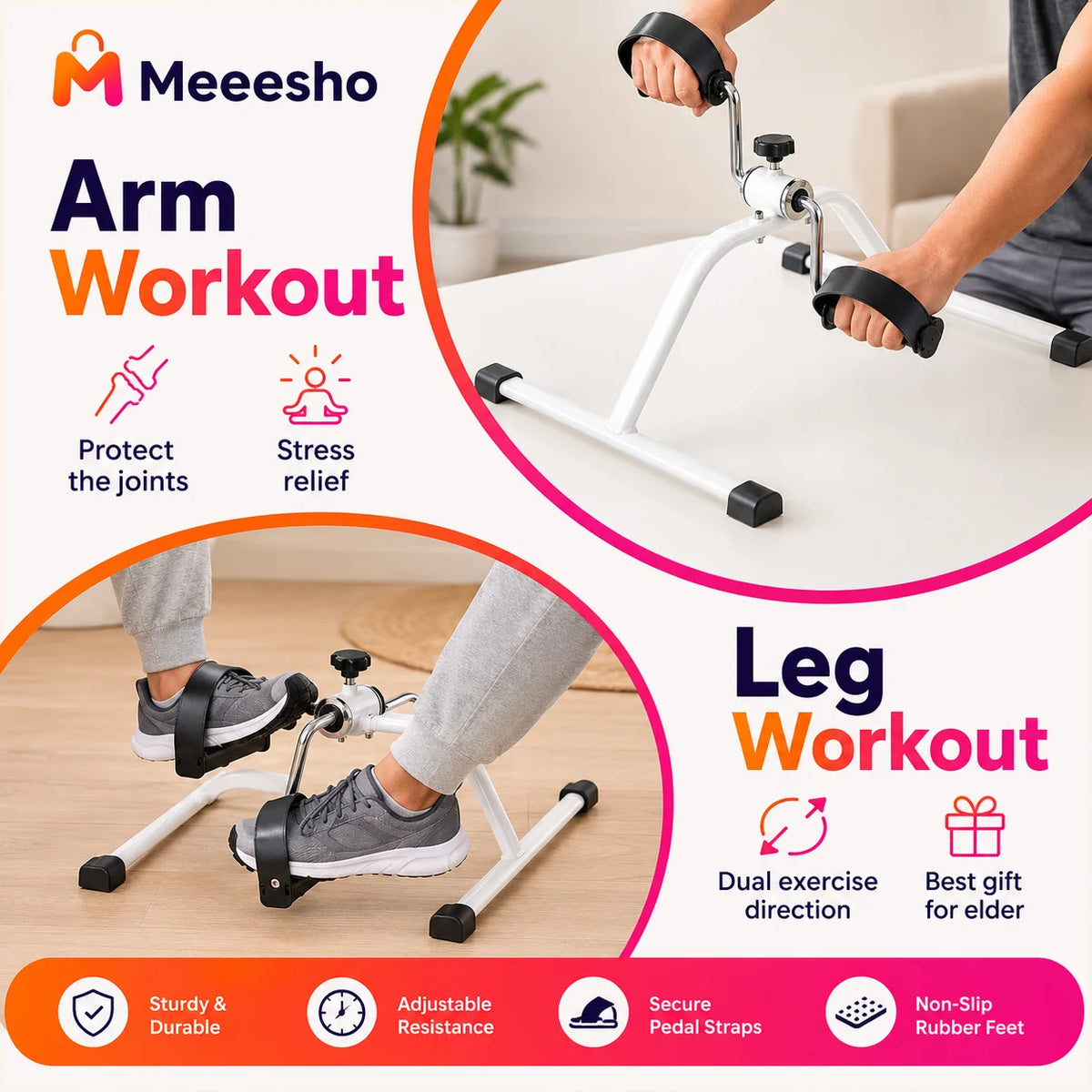 Mini Pedal Exercise Cycle for Home Use Meeesho.pk