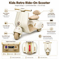 Kids Electric Vespa Scooter Rechargeable Ride-On Bike with LED Lights