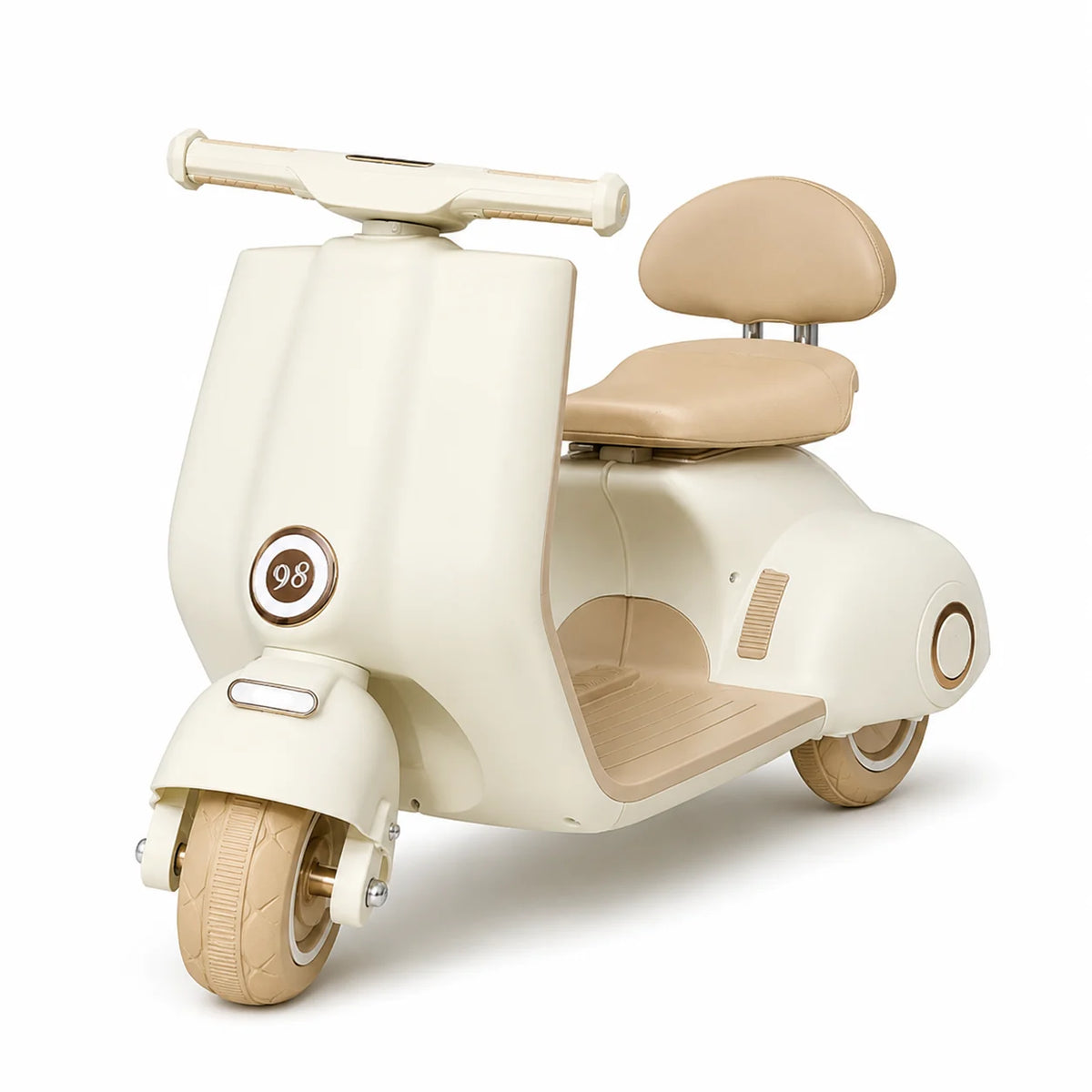 Kids Electric Vespa Scooter Rechargeable Ride-On Bike with LED Lights