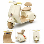 Kids Electric Vespa Scooter Rechargeable Ride-On Bike with LED Lights