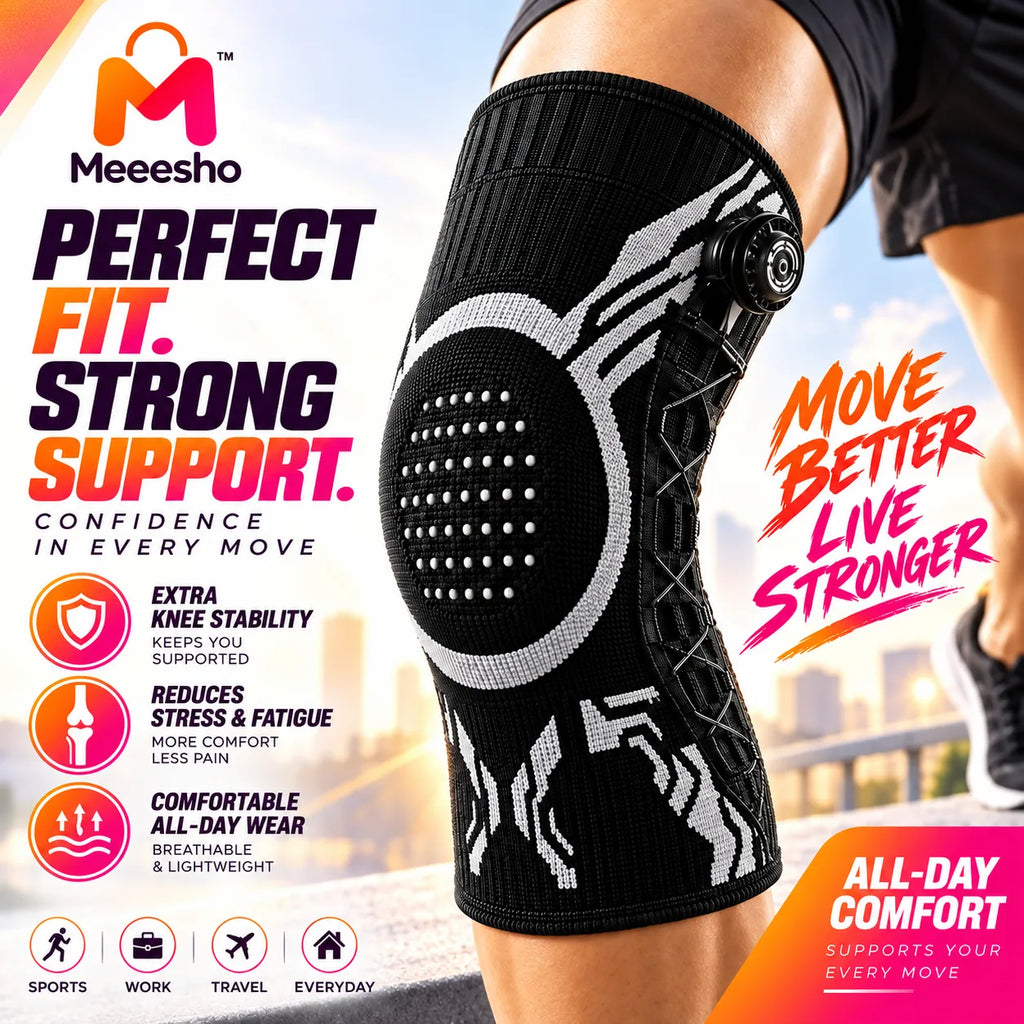 Adjustable Knee Support Brace with Side Stabilizer